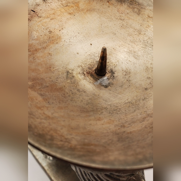 Beautiful Indo Greek Ancient Elephant Bronze Silver Candle Holder 6" H , India - Picture 14 of 14